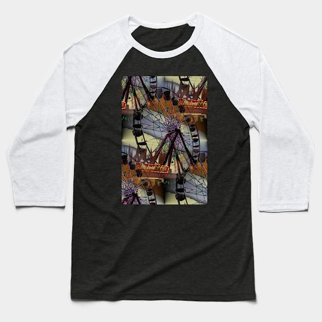 Ferris Wheel in a Carnival Sky Baseball T-Shirt by MJDiesl